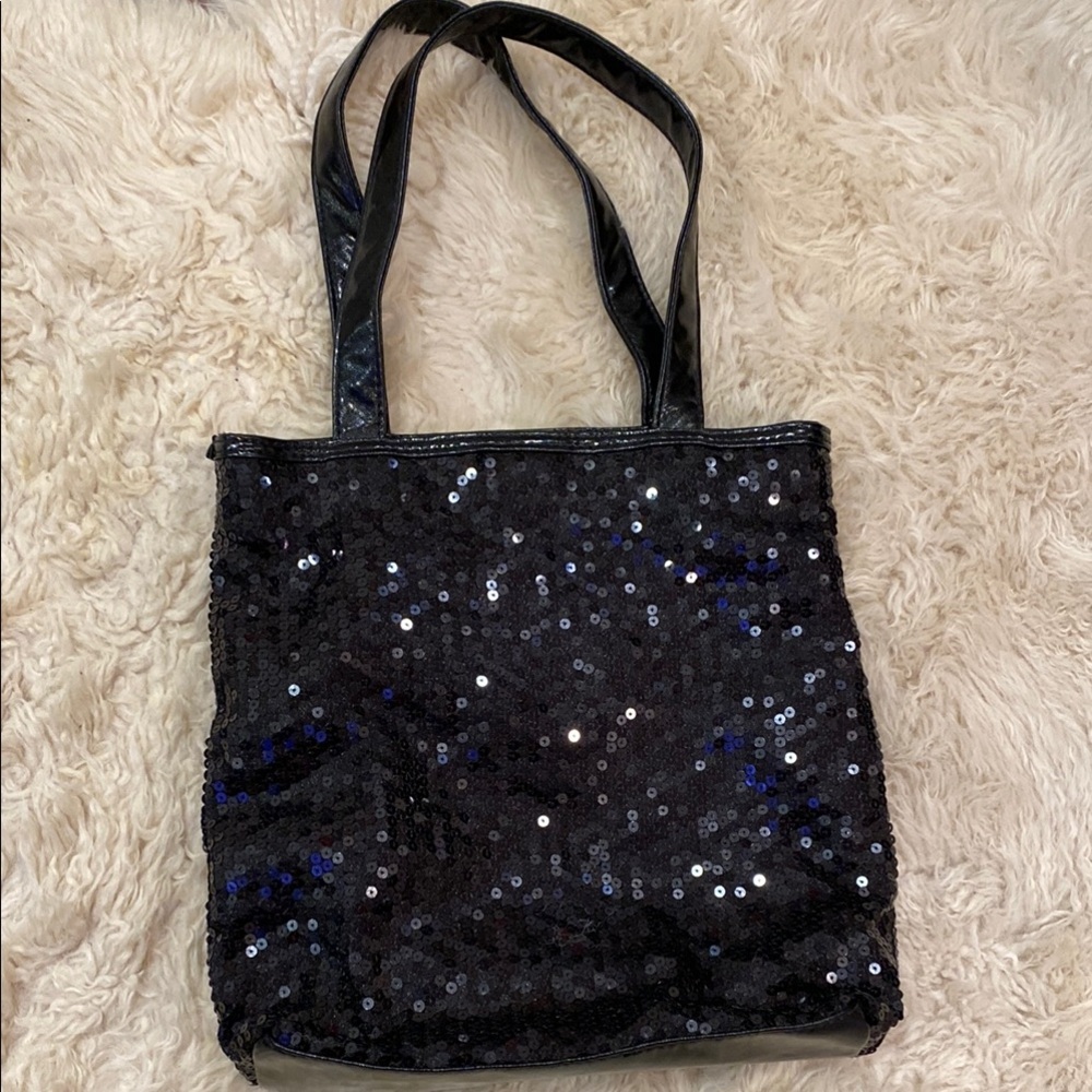 Black Sequin Tote Bag
